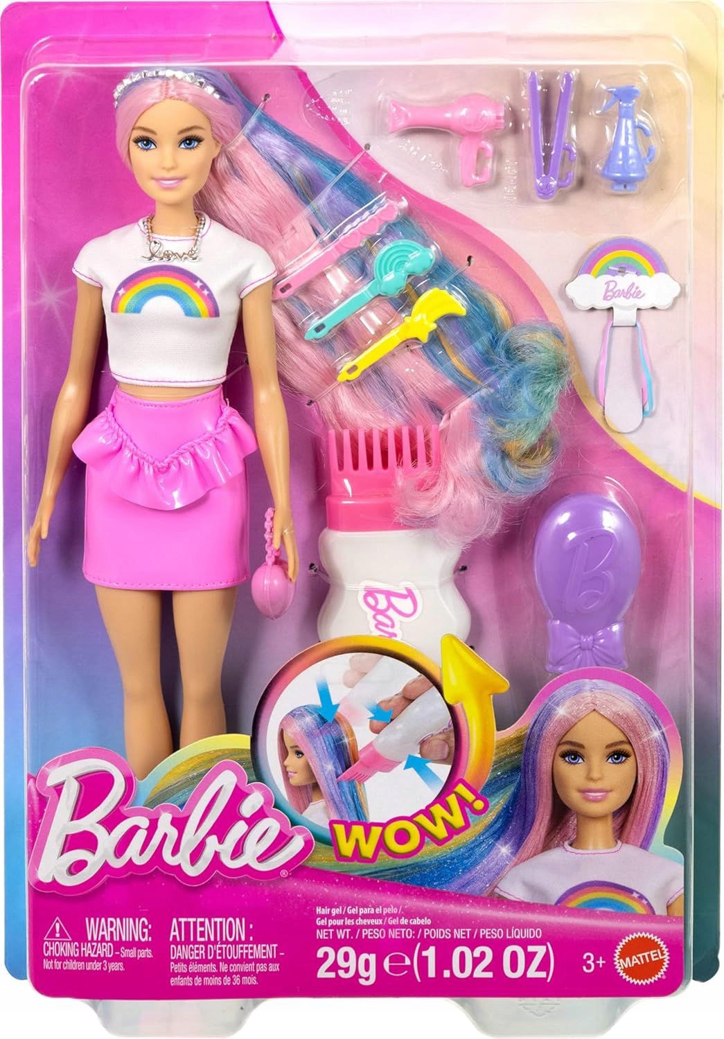 Mattel Barbie Rainbow Sparkle Hair Doll JJP07