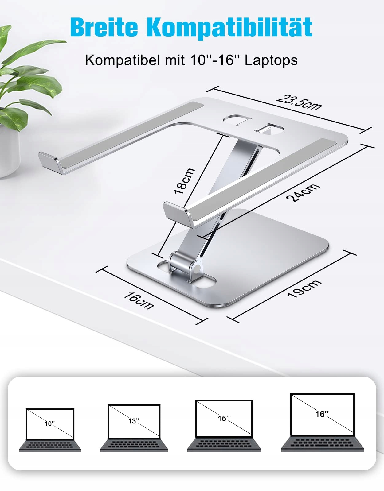 BABACOM STOJAK NA LAPTOPA REGULOWANY Z ALUMINIUM 10-16 CALOWY — miniatura 5