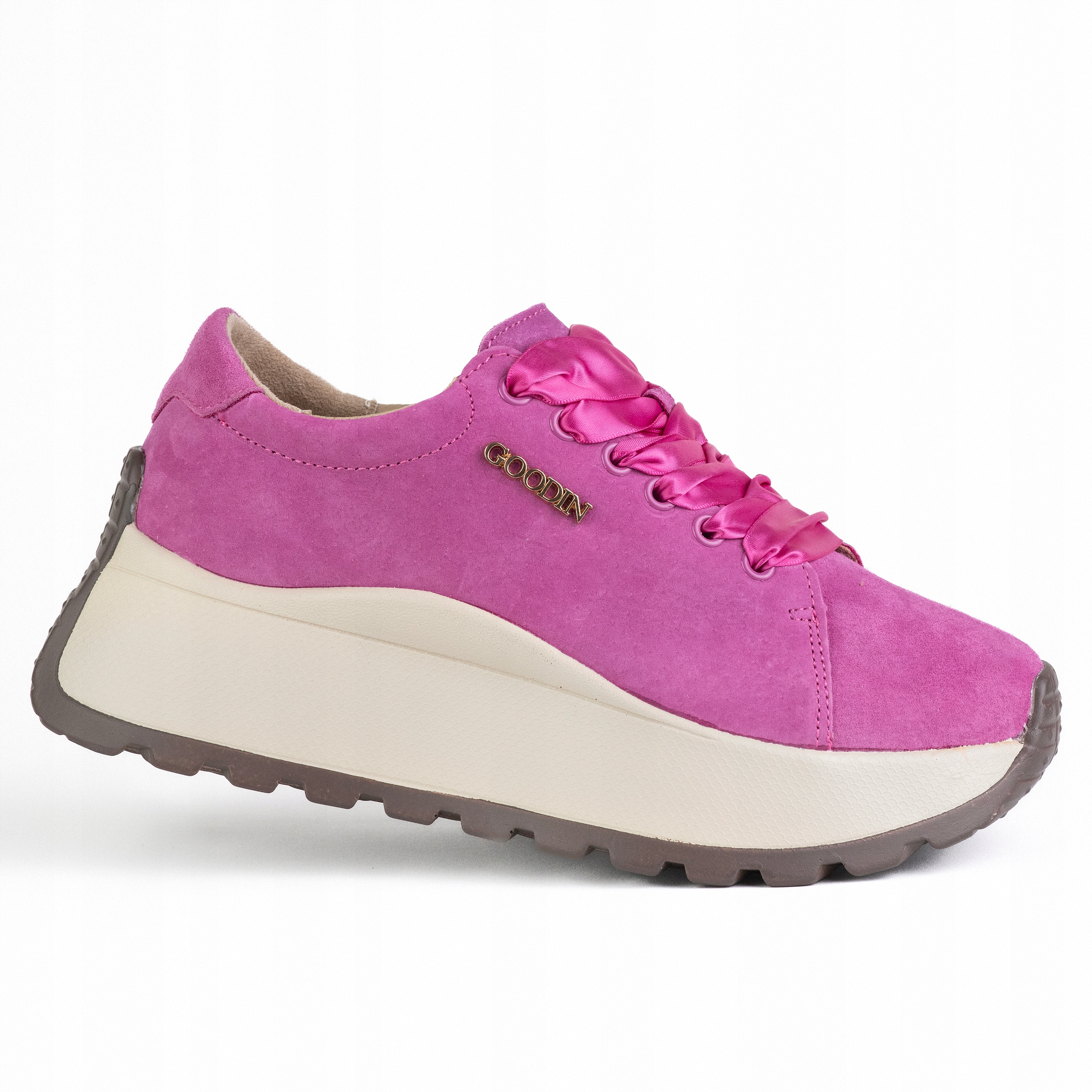 Sportowe sneakersy damskie Goodin GD-140 skóra miejskie lekki casual róż 37