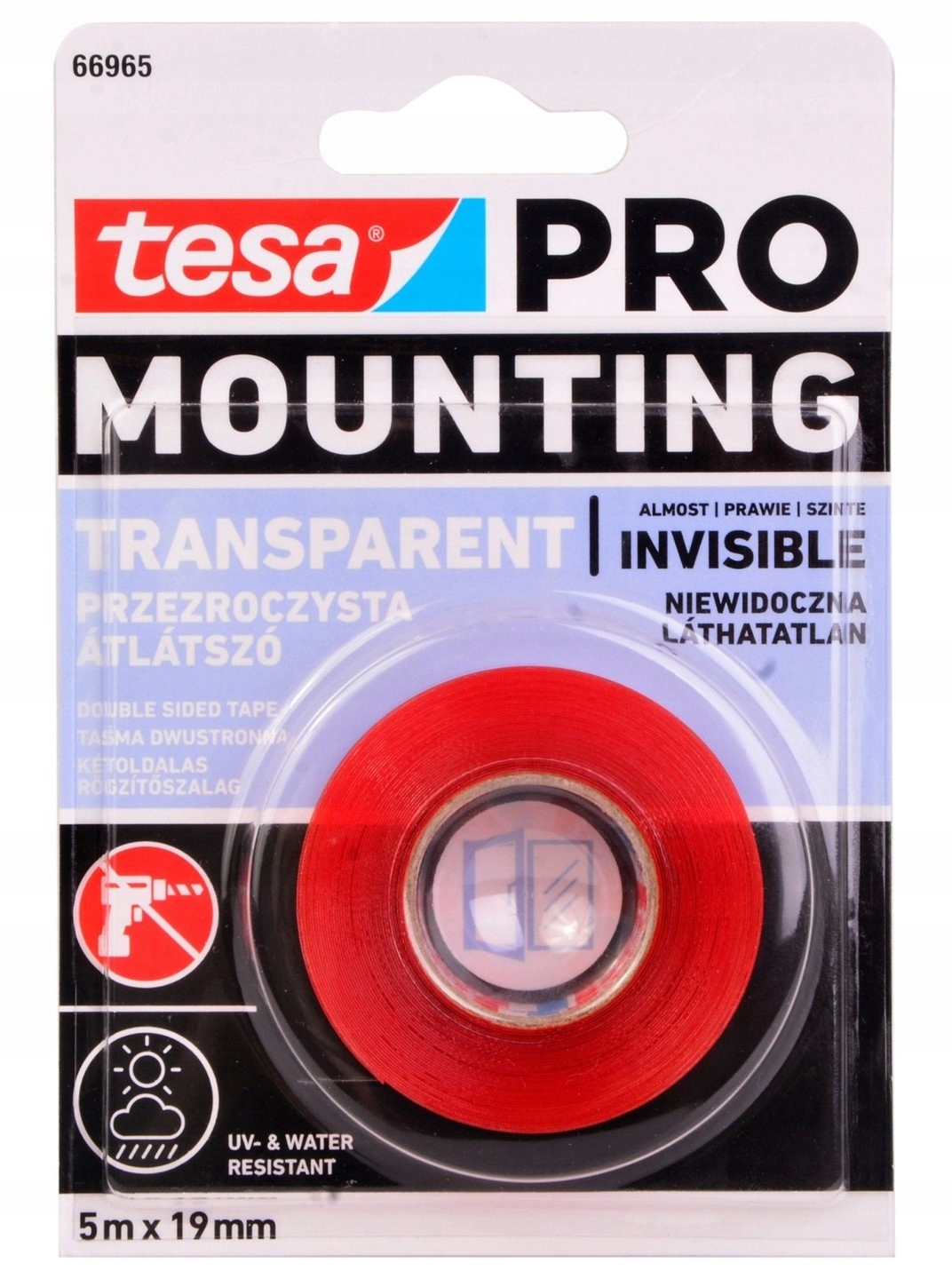 Dwustronna taśma montażowa przezroczysta tesa 5m