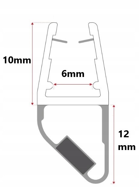 Uszczelka magnetyczna do kabiny 5-6mm 200cm 2szt Długość 200 cm