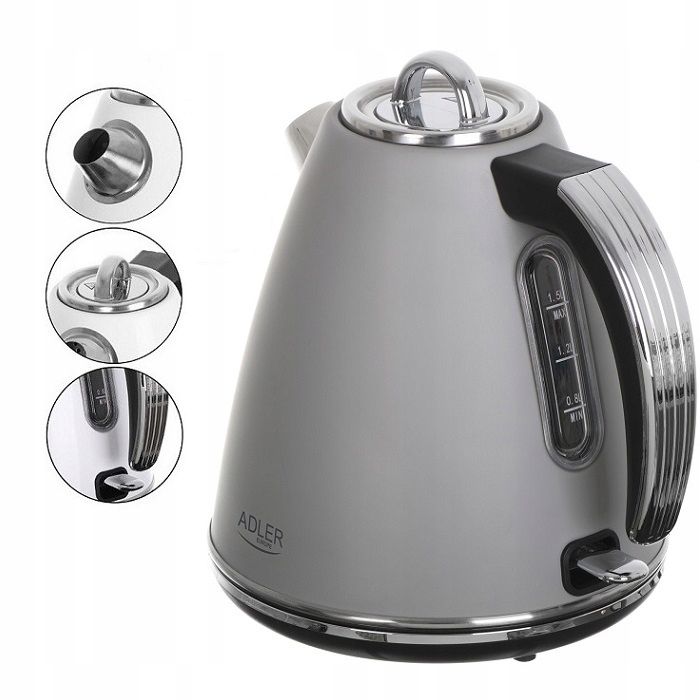 Czajnik Elektryczny Stalowy 1,5L 230V Szary AD1343