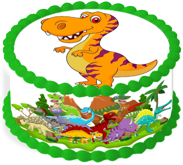 oplatek na dort 29 cm Dinosaurus Dino Party Narozeniny