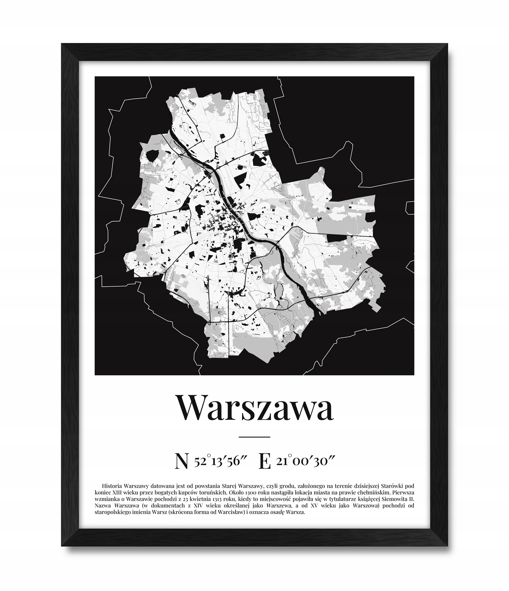 

Obrazy plakaty na ścianę do salonu mapa Warszawa