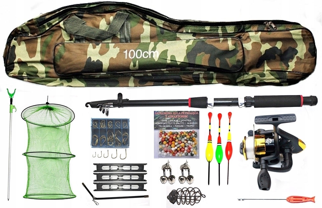 Zestaw Wędkarski W Pokrowcu 100cm. Dla Dziecka Dz 2.