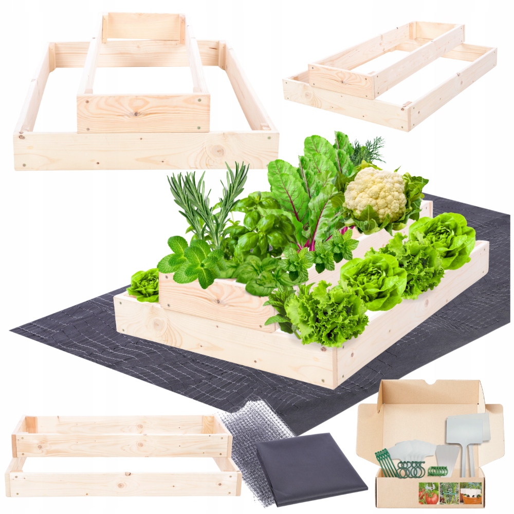 Zeleninový Záhon regulovatelný kaskádový box pařeniště květináče impregnační 18x60x60