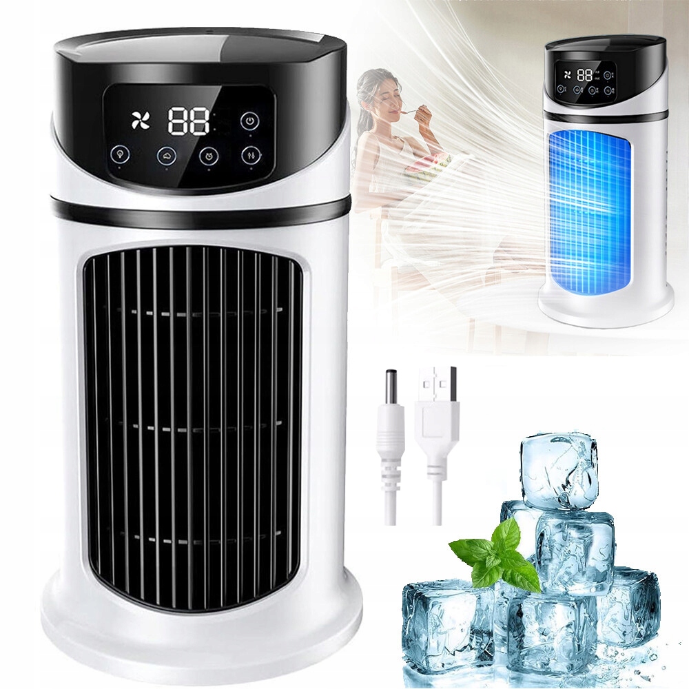 3W1 Klimatyzator Powietrza Mini przenośny Pokojowy Wentylator Na Wodę Usb