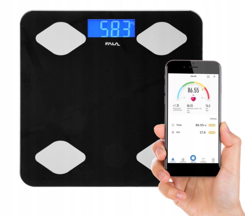 

Waga Łazienkowa Szklana Analityczna Bluetooth Bmi