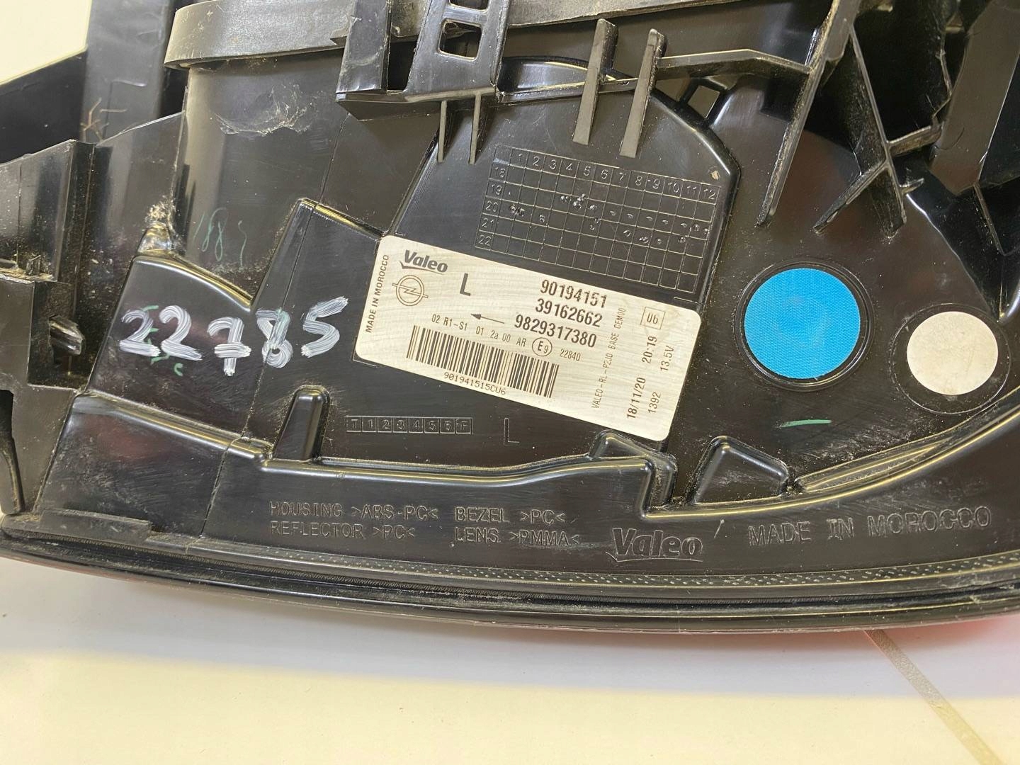light rear left side Opel Corsa F 2020 9829317380