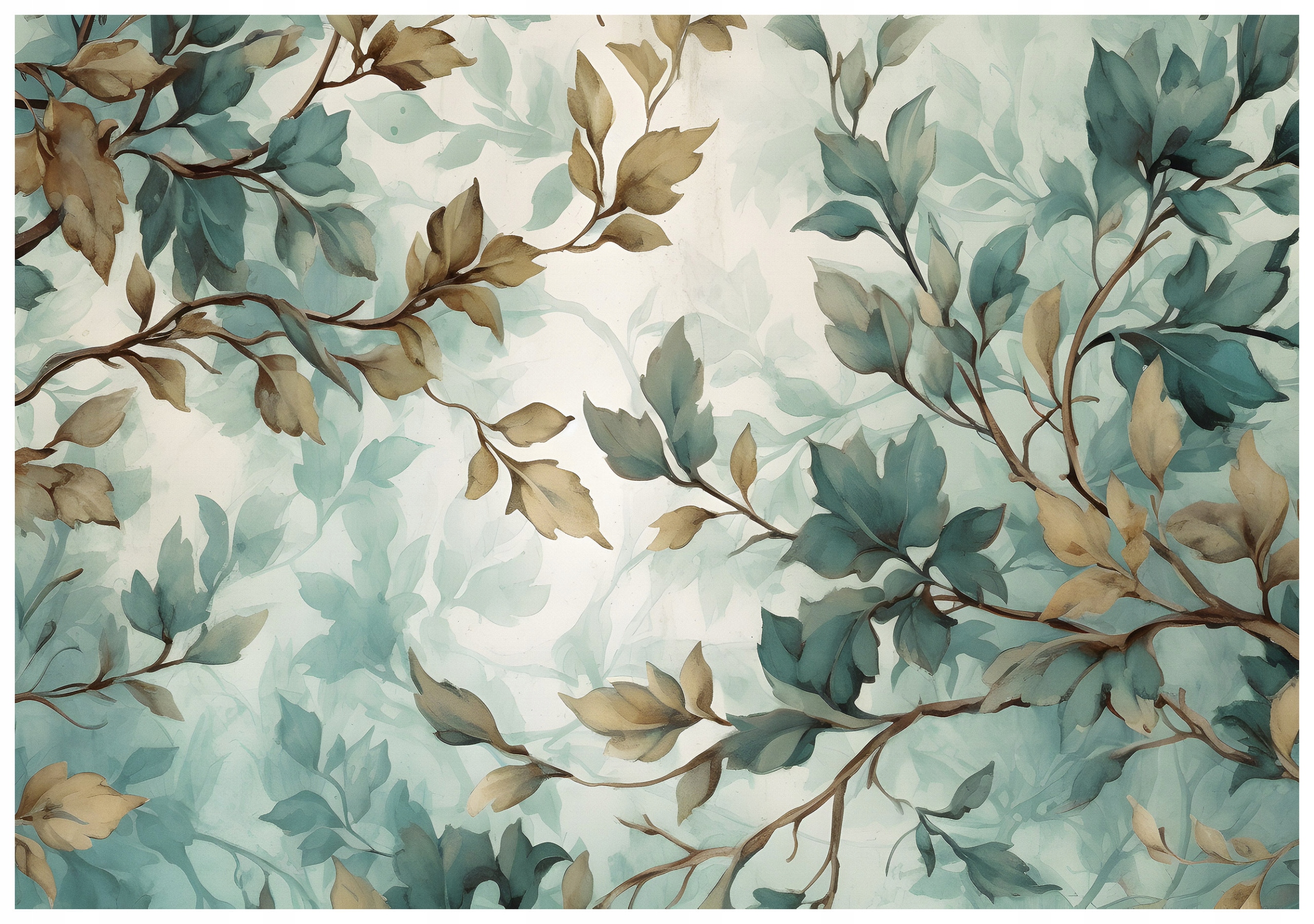 Tapeta Akvarely Botanika Eko Príroda Zelená Listy Strom 368x254 vinyl lepidlo