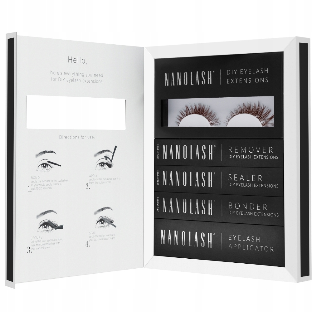 Sada hnědé umělé klastrove řasy pro aplikaci doma Charm Nanolash