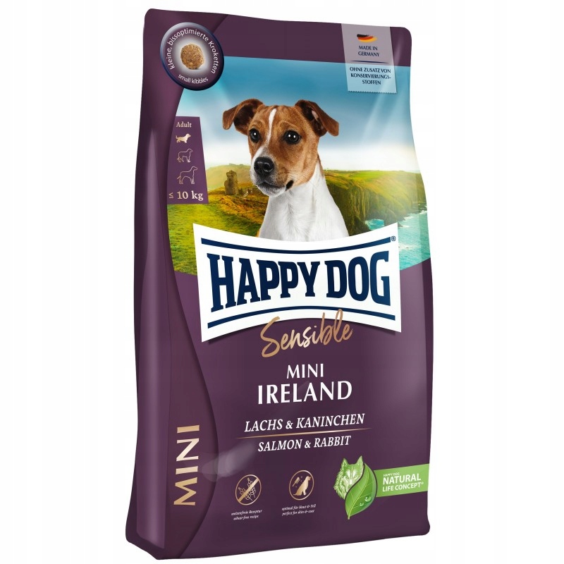 Levně Happy Dog suché krmivo pro psy mini plemeno Irsko Losos Králík 4kg