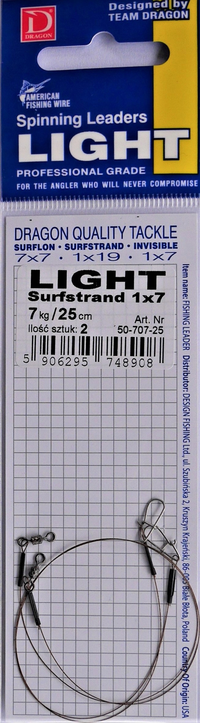 

Przypon Dragon Light Surfstrand 25cm 7kg 2szt