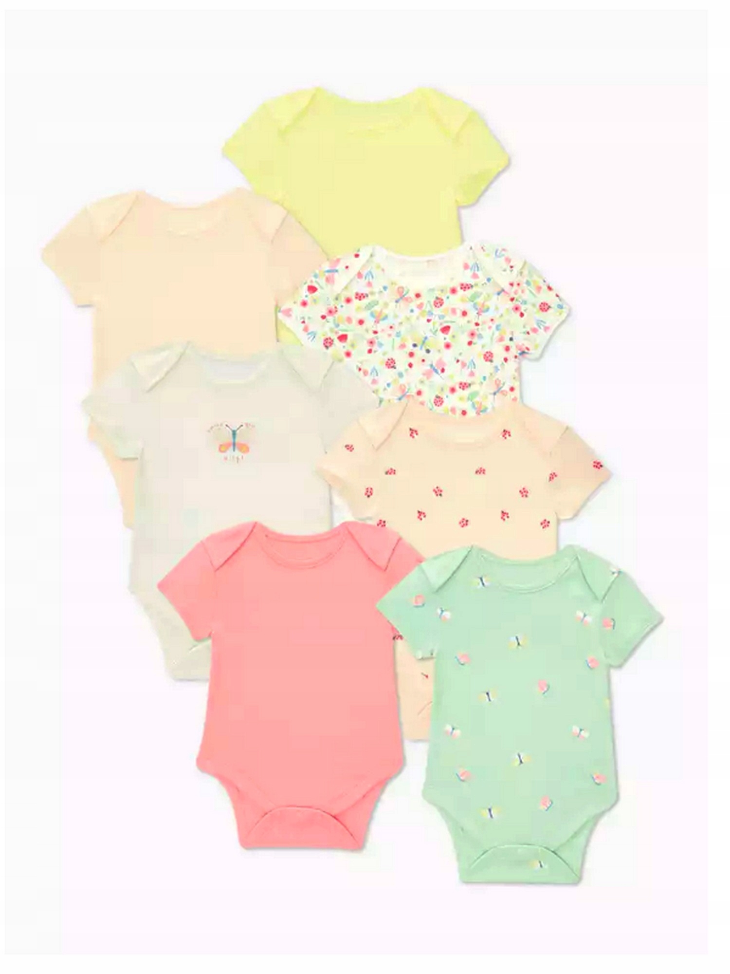 

Body krótki rękaw Primark 86 7pak 12-18 m. Motylki