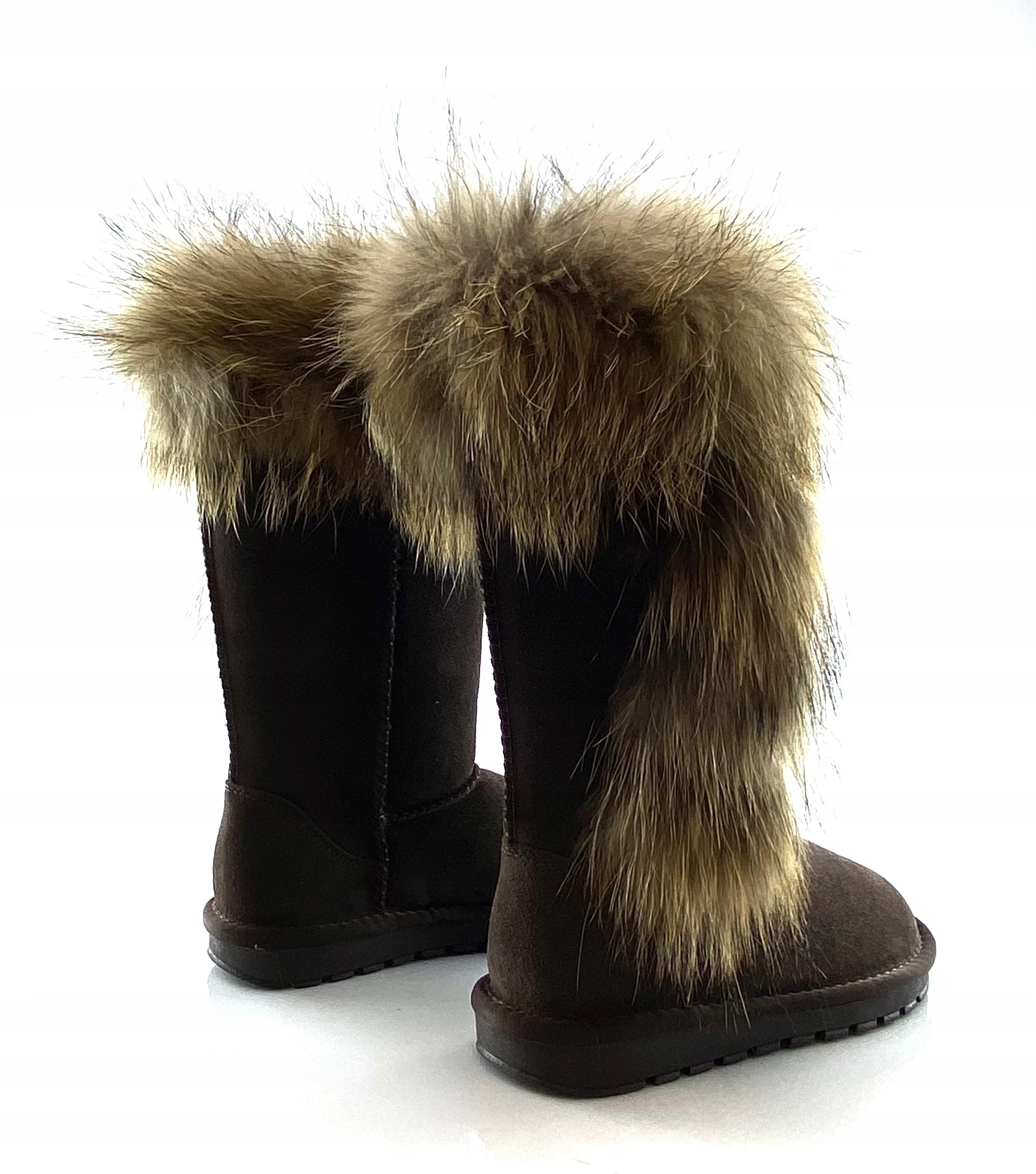 19112 BROWN SKÓRA NATURALNA, FUTRO Z JENOTA Model 19112 BROWN