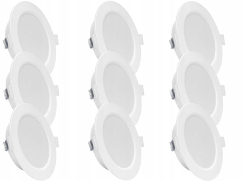 9x plochá stropní Led lampa 6W Slim Teplá 3000K