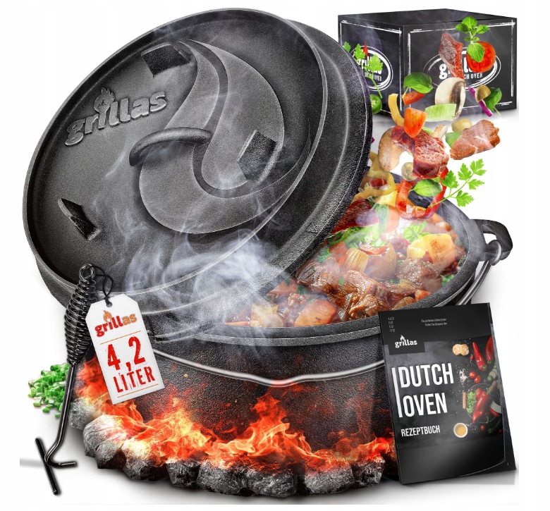 Hrnec Dutch Oven Grillas 4.2 L S Zvedákem, Víko, Pánev