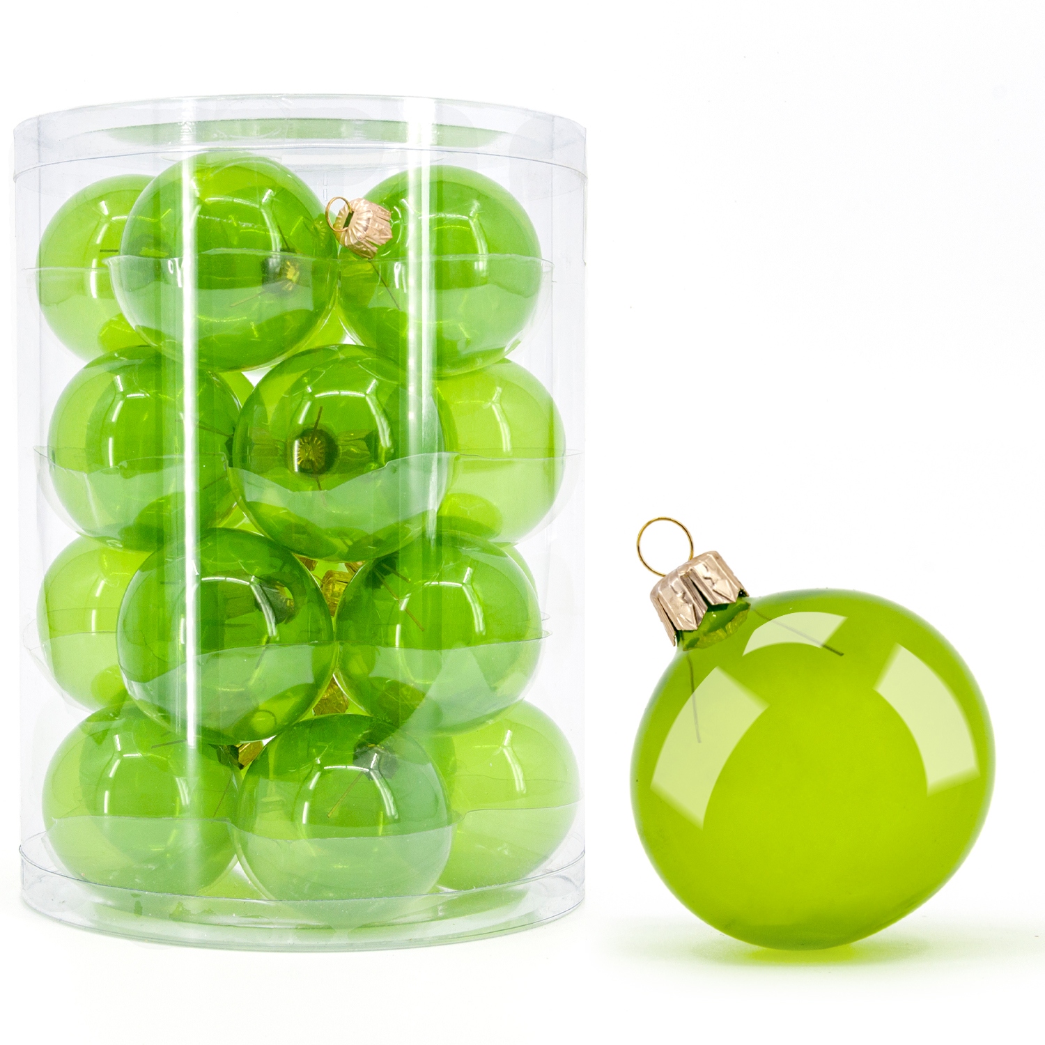 

Bombki szklane przezroczyste 6 cm 20 szt kiwi