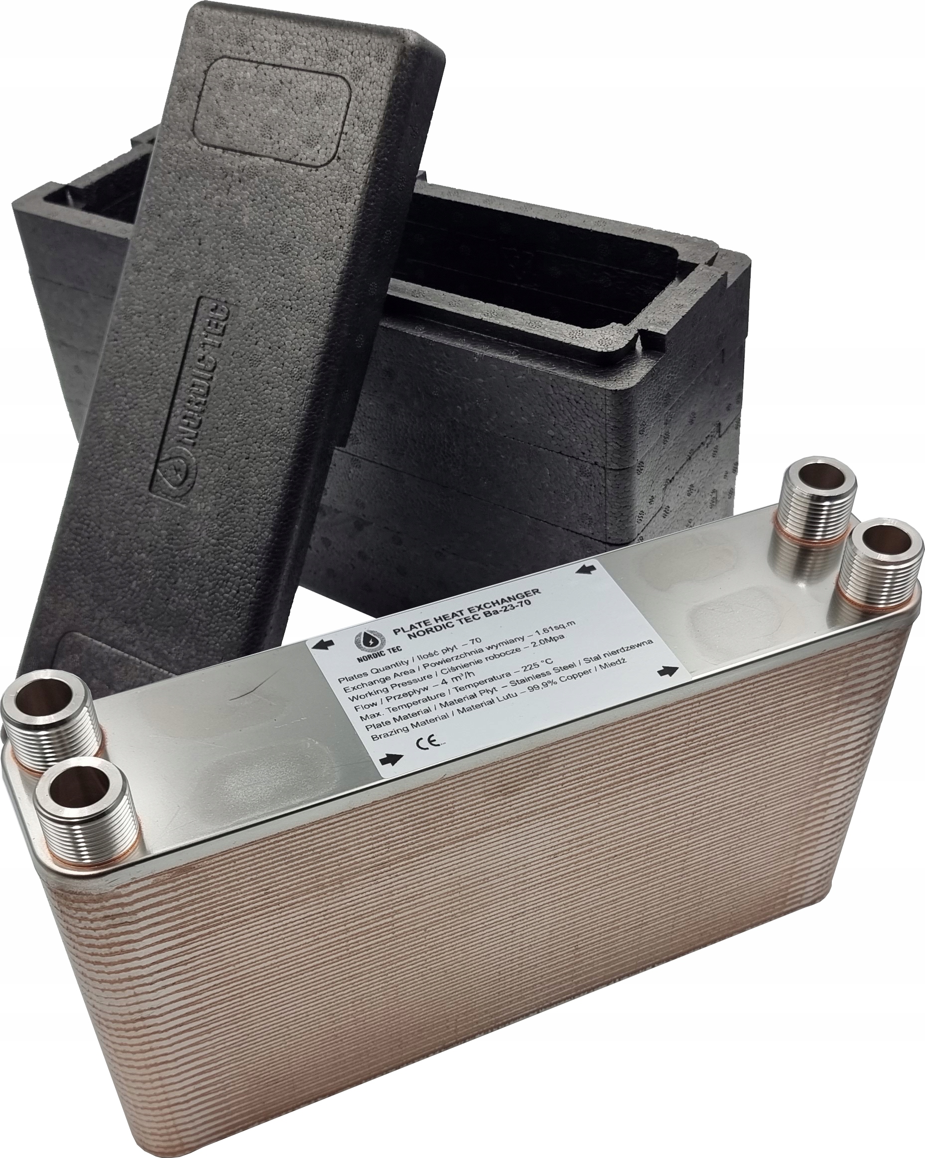 

Wymiennik ciepła 80kW 70-płytowy 3/4" Izolacja