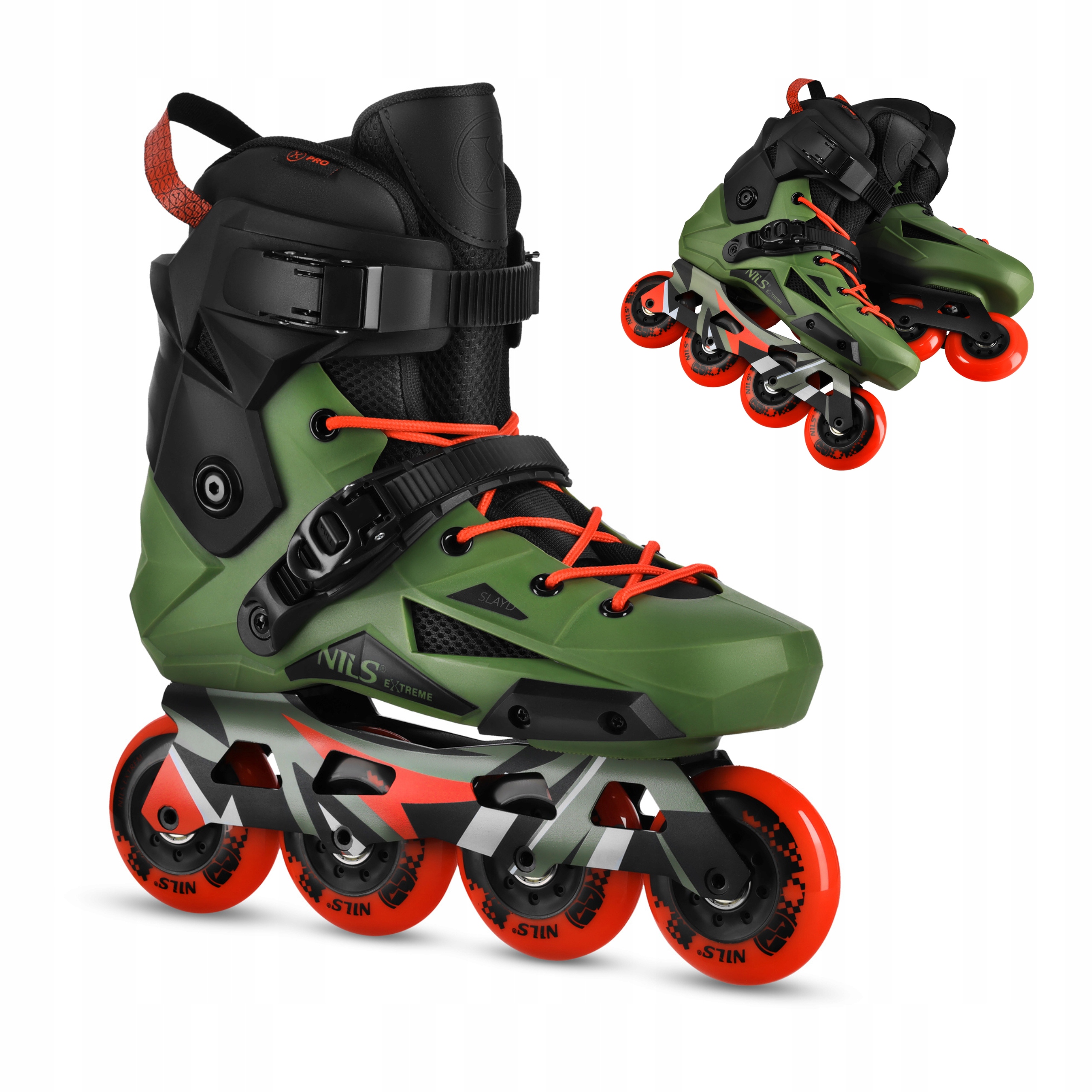 Brusle 2v1 Slayd zelené ABEC9 Carbon 80 mm vel 46 Nils Extreme