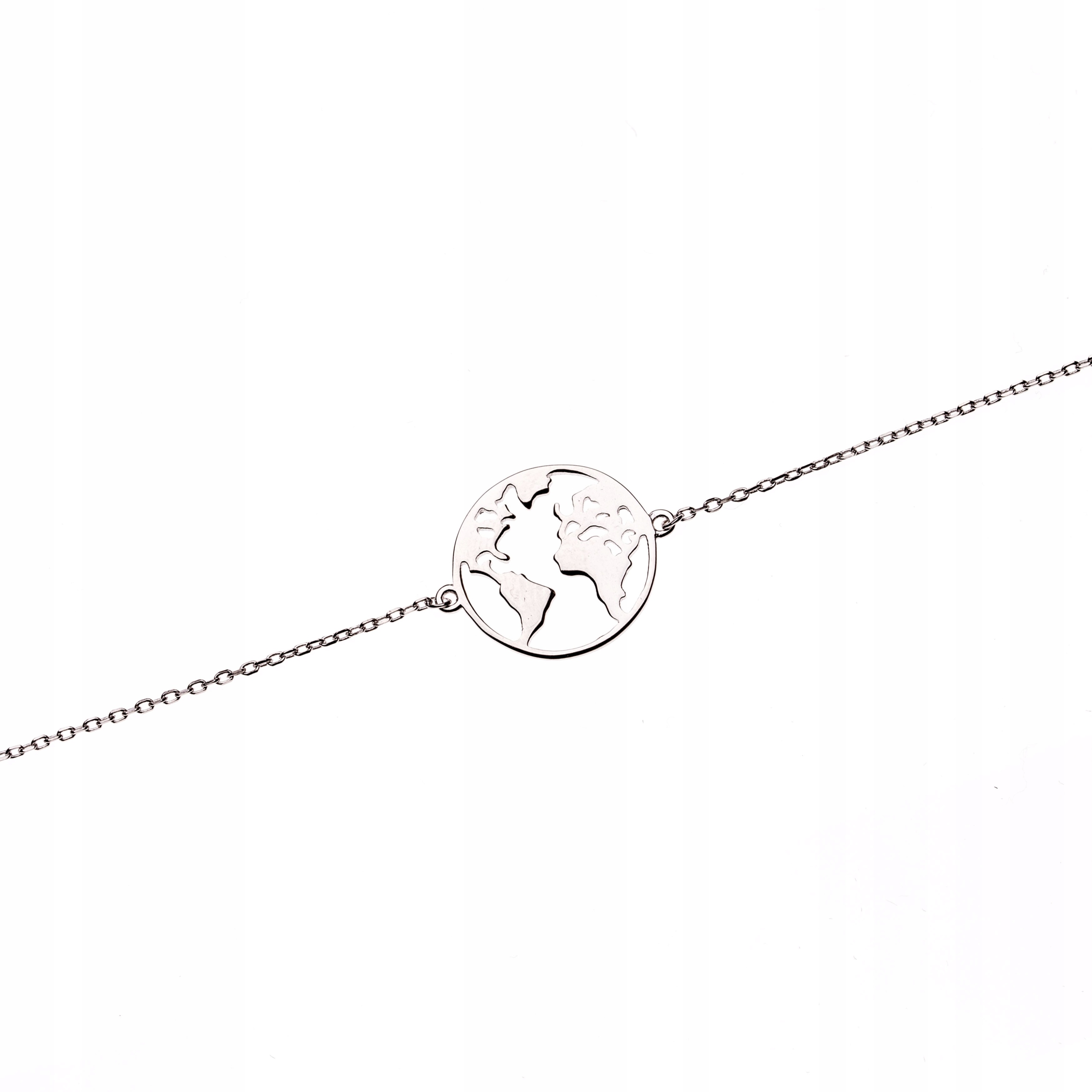 

Bransoletka kula ziemska glob mapa srebro 925