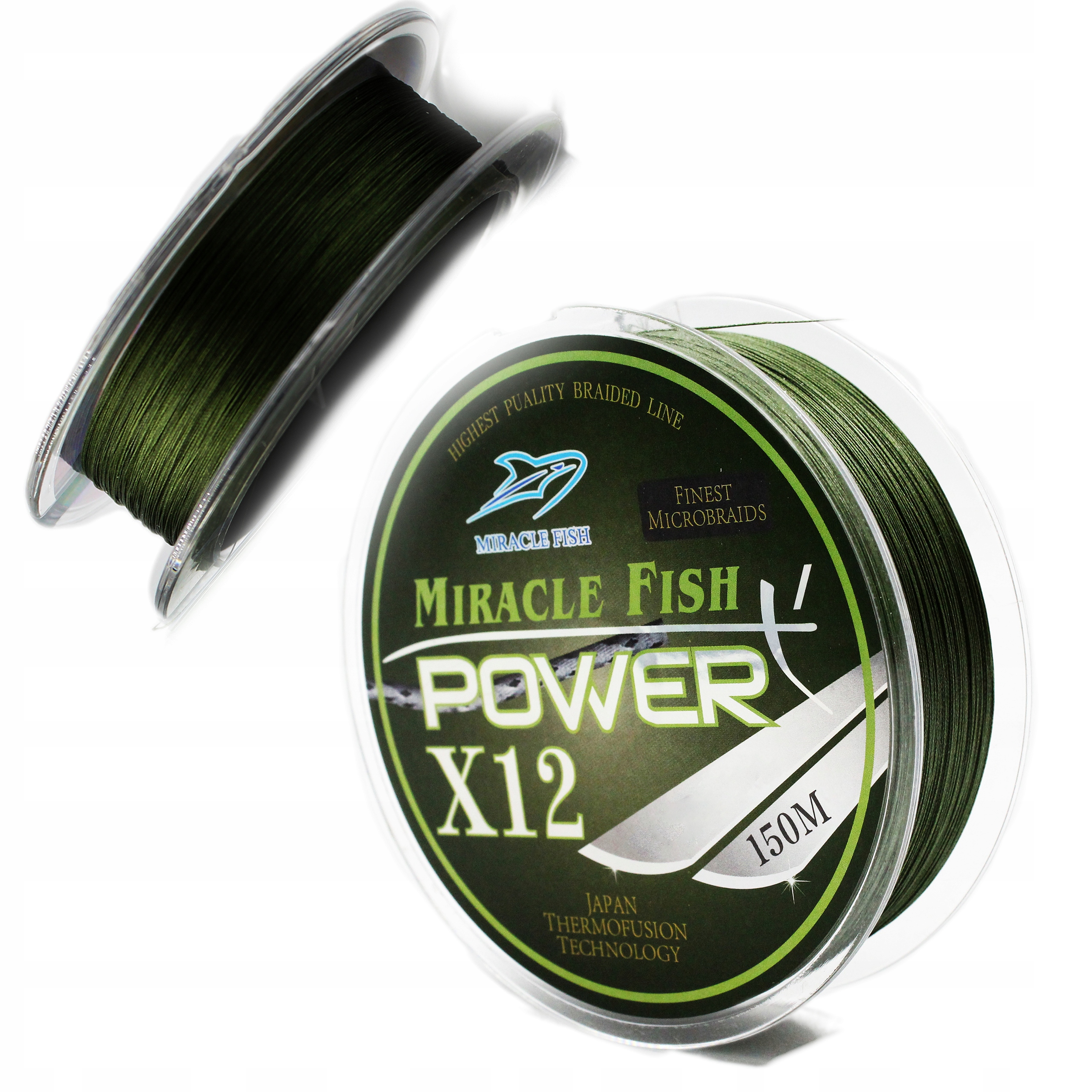 

12 splotowa plecionka zielona 0,14mm/22kg 150m