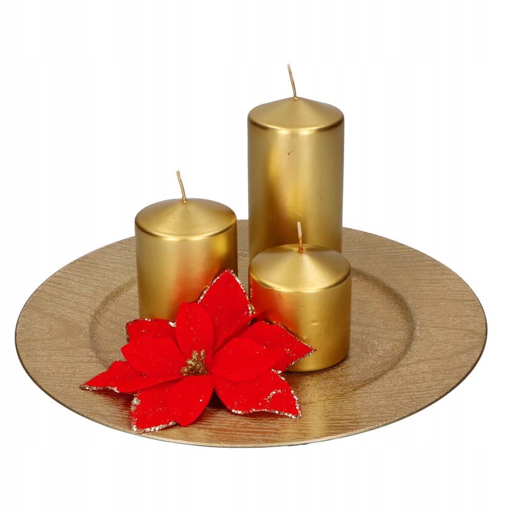 

Patera dekoracyjna złota talerz-podtalerz 33 cm