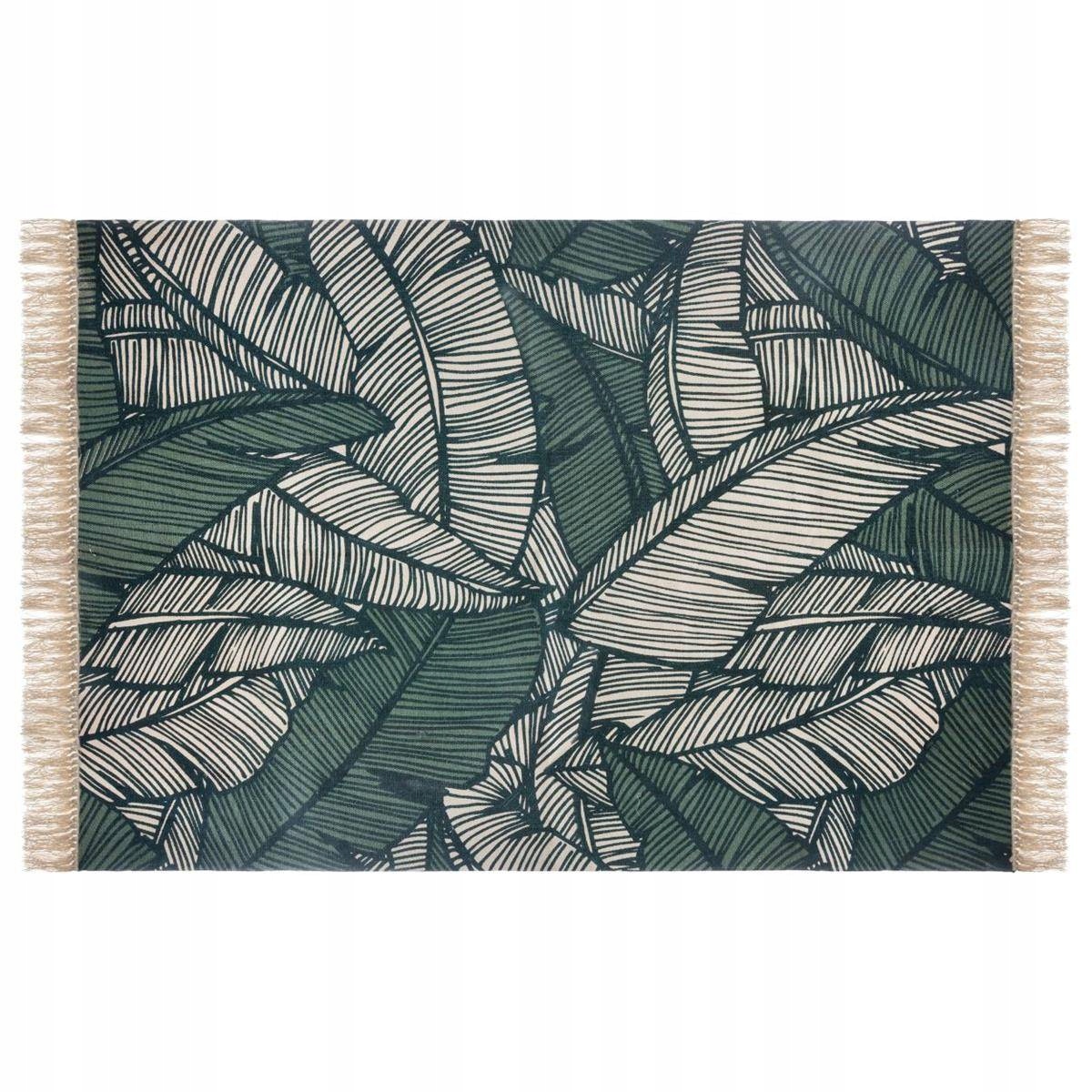 Stylový bavlněný koberec boho listy etno třásně