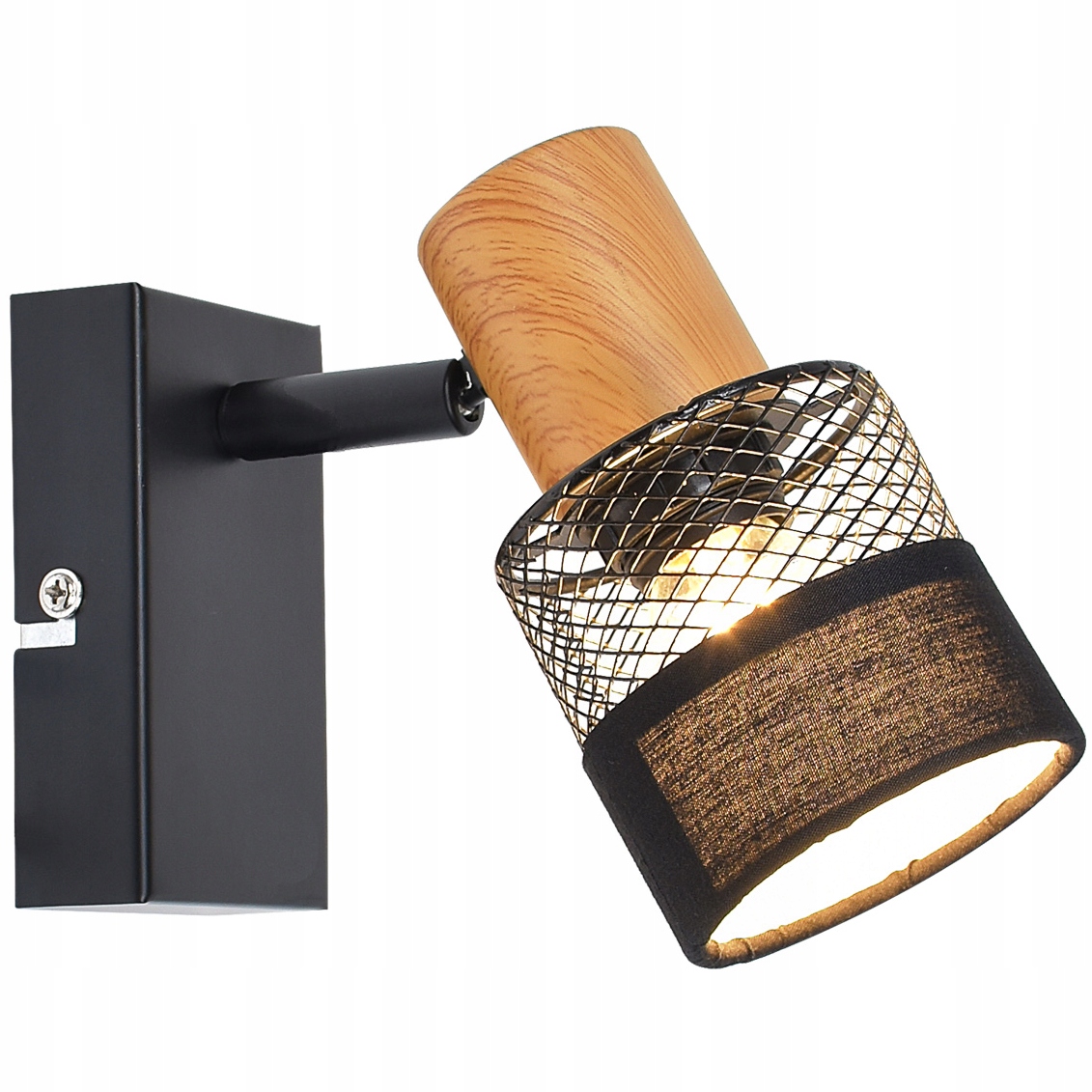 

Kinkiet Coletta Reflektor Czarny Drewno X1 Italux
