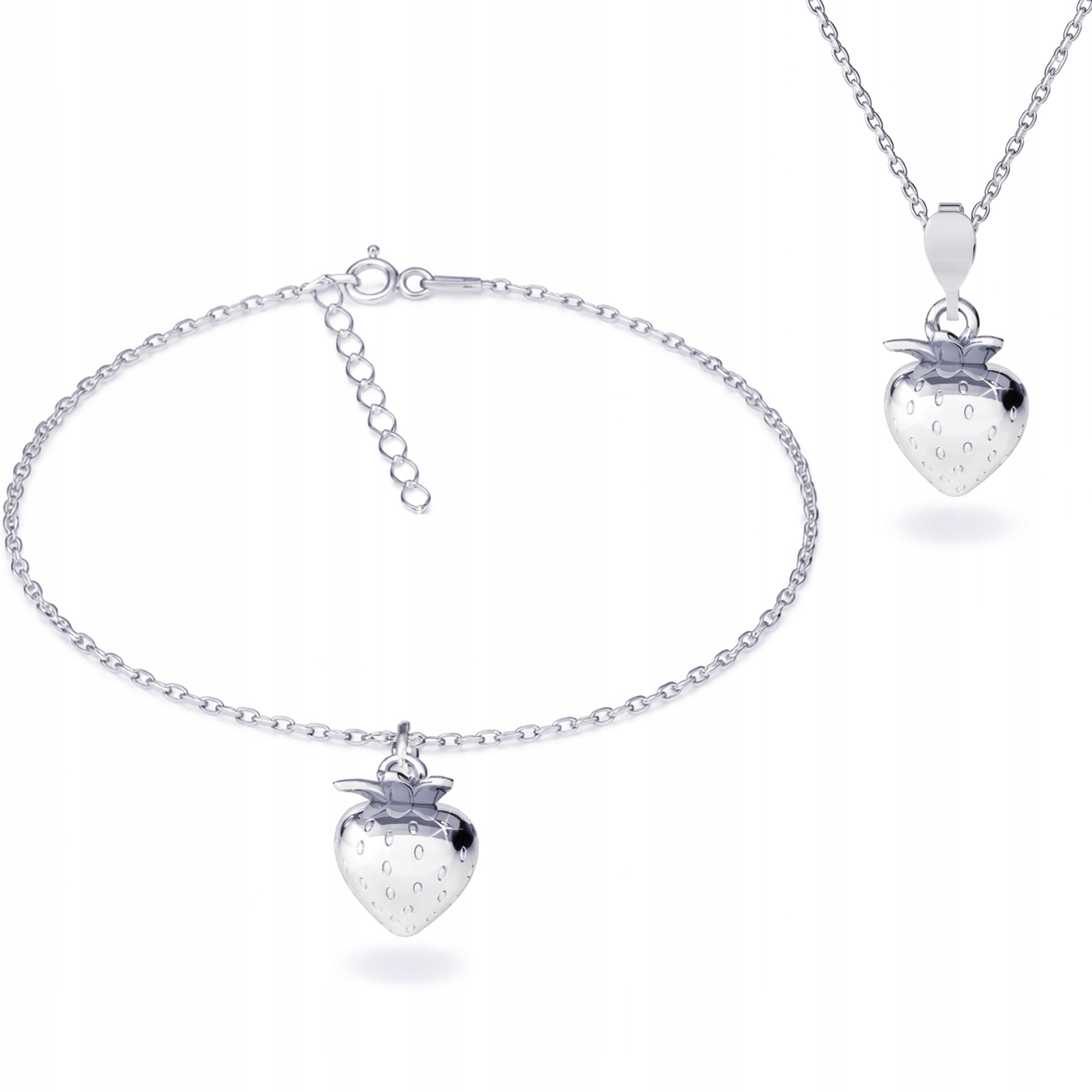 Ovoce Jahody Jahoda Sada šperků ankr stříbro 925