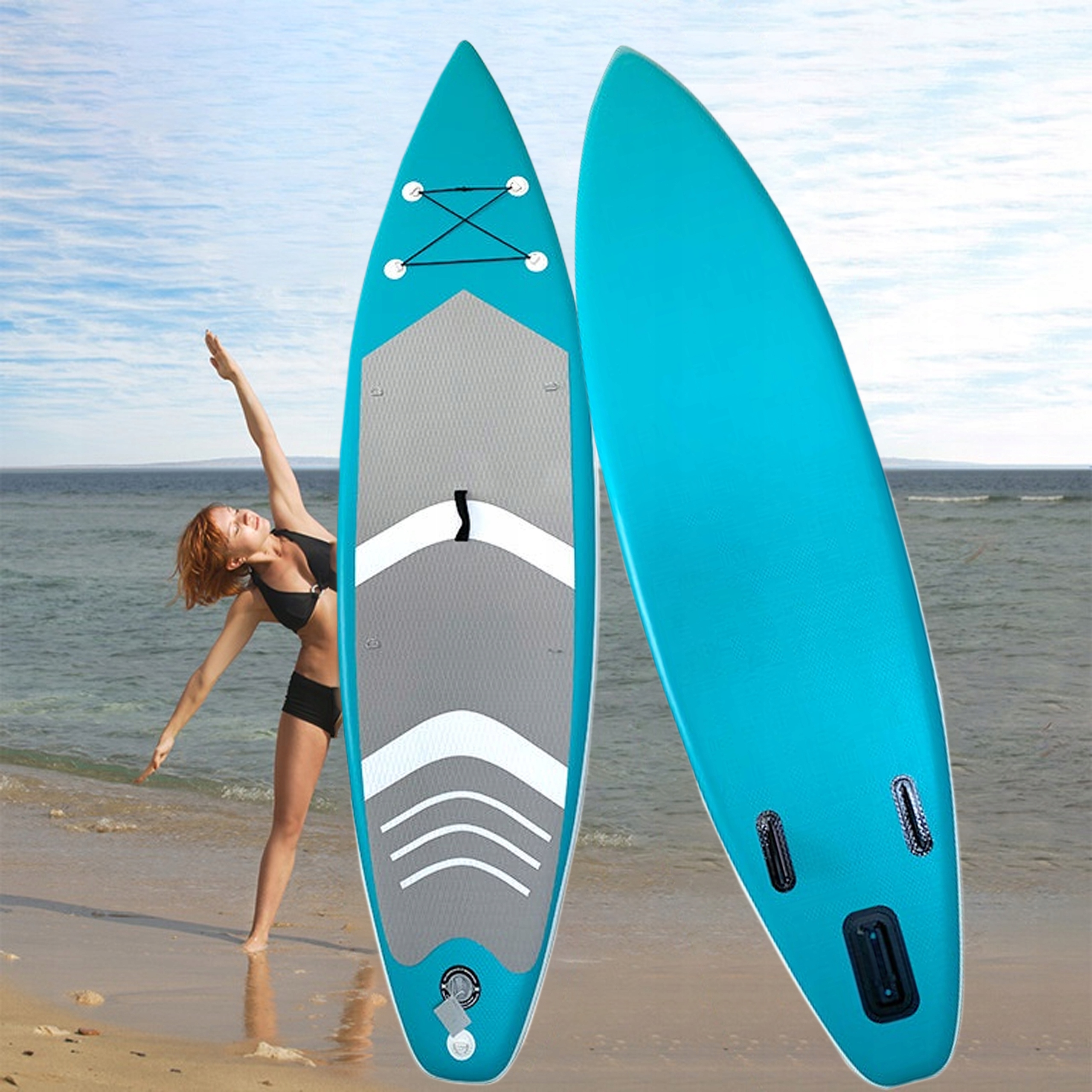 DESKA SUP PADDLE BOARD 320 CM POMPOWANA DO PŁYWANIA ZESTAW + WIOSŁO + WOREK Długość (cm) 320