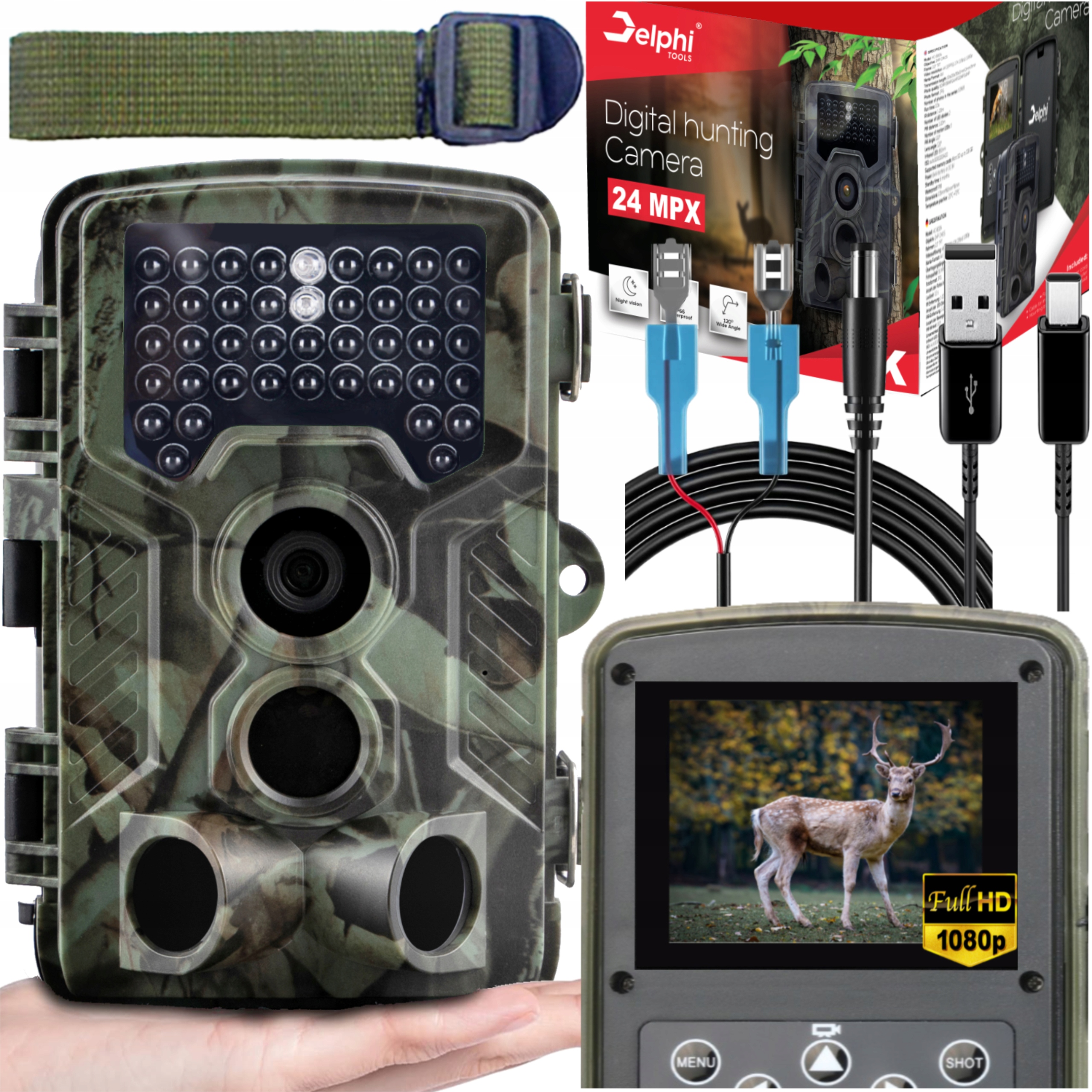 Fotopułapka Ir 940nm Kamera Myśliwska Leśna Full Hd Polskie Menu 24Mpx