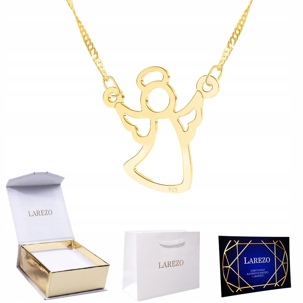 Zlatý náhrdelník s andělem Andělem Přívěsek Anděl Stříbro 925