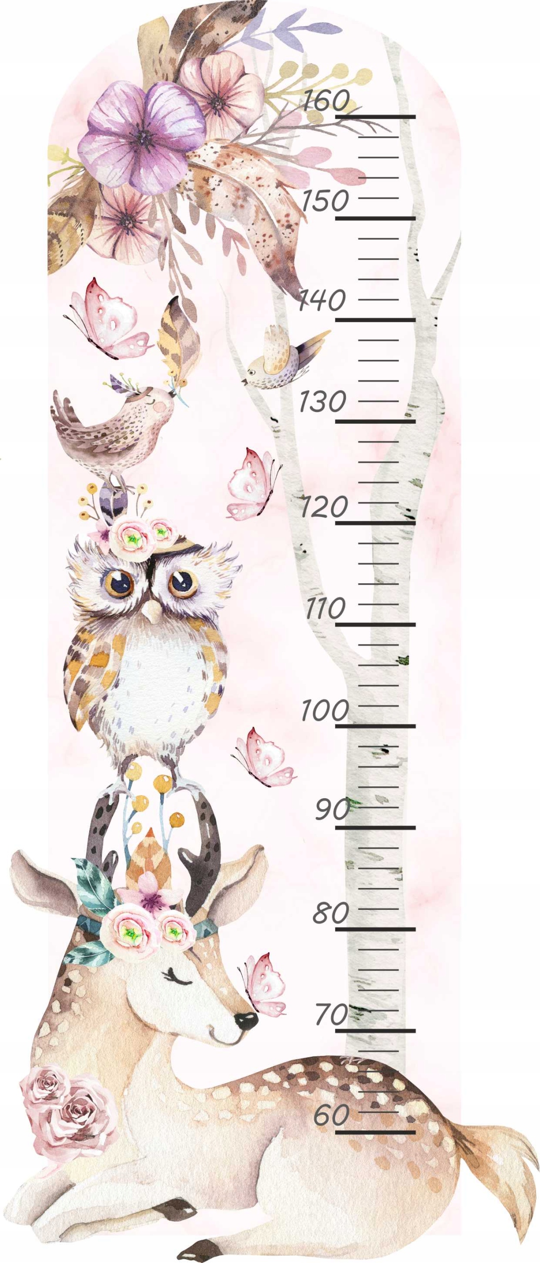 

Miarka Wzrostu naklejka na ścianę Zwierzątka Boho
