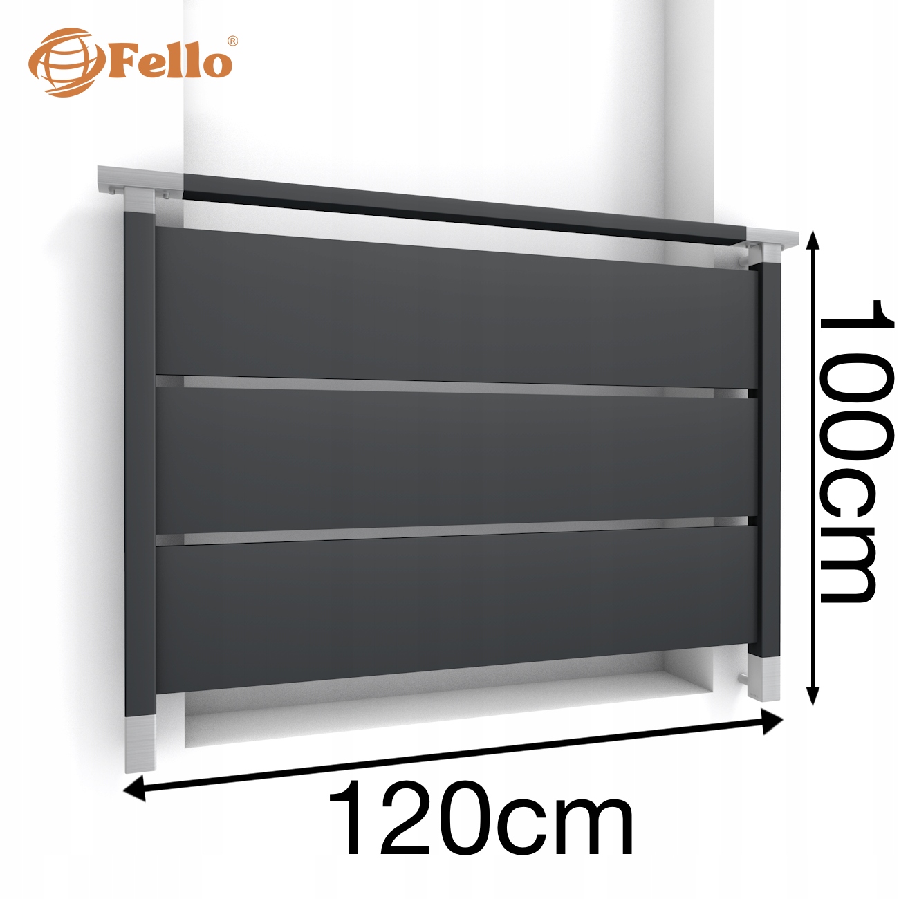 Solid Max Francúzsky balkón 120 cm Balustrada Ral