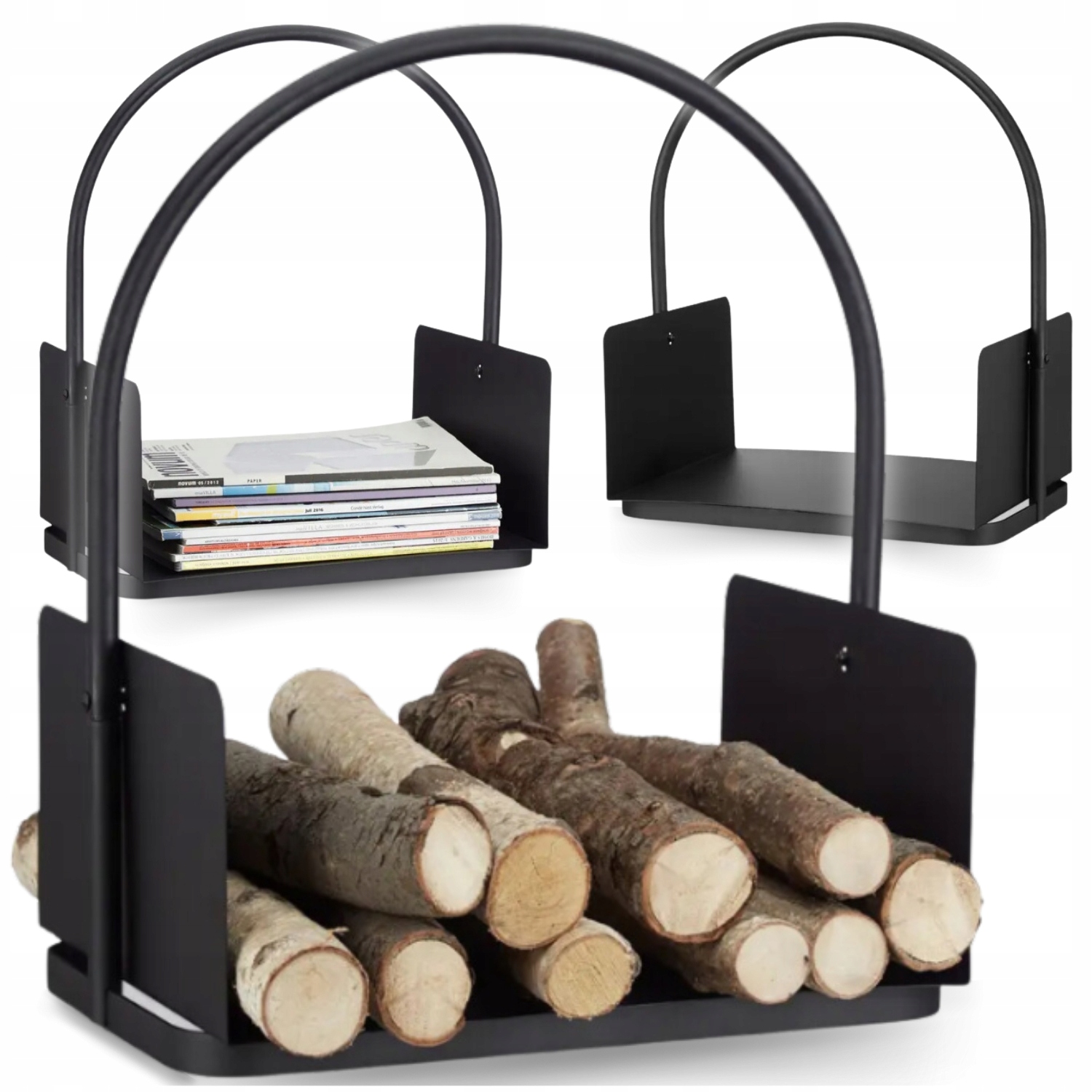 METALOWY STOJAK KOSZ NA DREWNO KOMINKOWE OPAŁOWE REGAŁ DO KOMINKA PRZENOŚNY