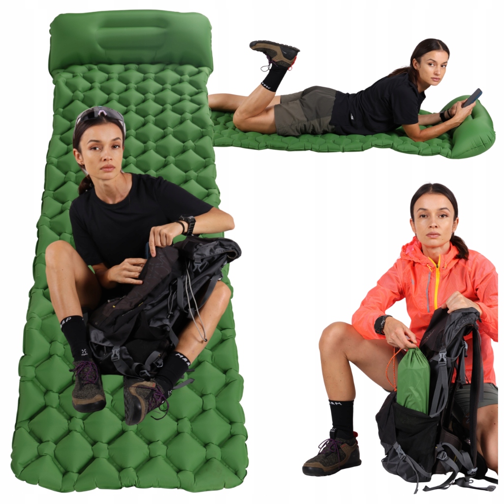 Matrace Jednotlivá Nafukovací Kempingová Ultra Lehká, Odolná S Polštářem