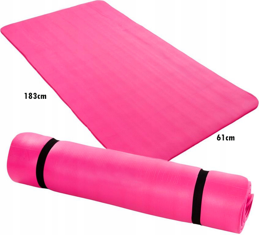 MATA DO ĆWICZEŃ JOGA FITNESS - STAR GRUBA RÓŻOWA GIMNASTYCZNA 183x61x1,0 Model NBR YOGA MAT