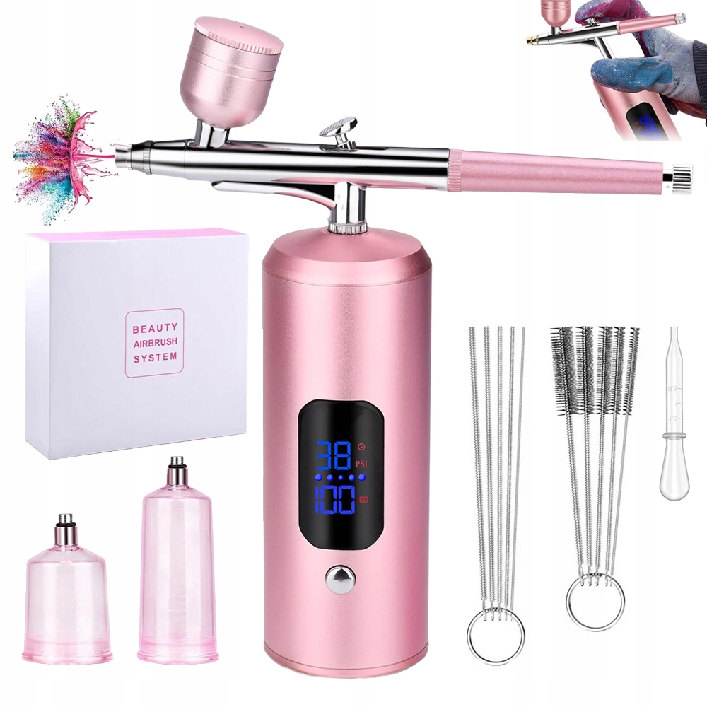 Aerograf Pro Zdobení Nehtů LCD Elektrická Pistole