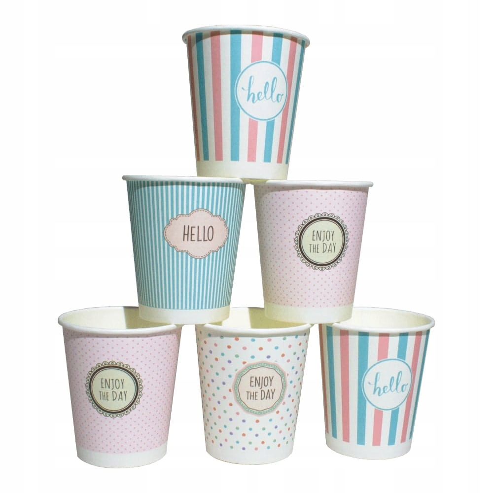 KUBKI PAPIEROWE DO KAWY - PASTELE MIX 250ML 100SZT (do dalszej odsprzedaży) EAN (GTIN) 5901801794622