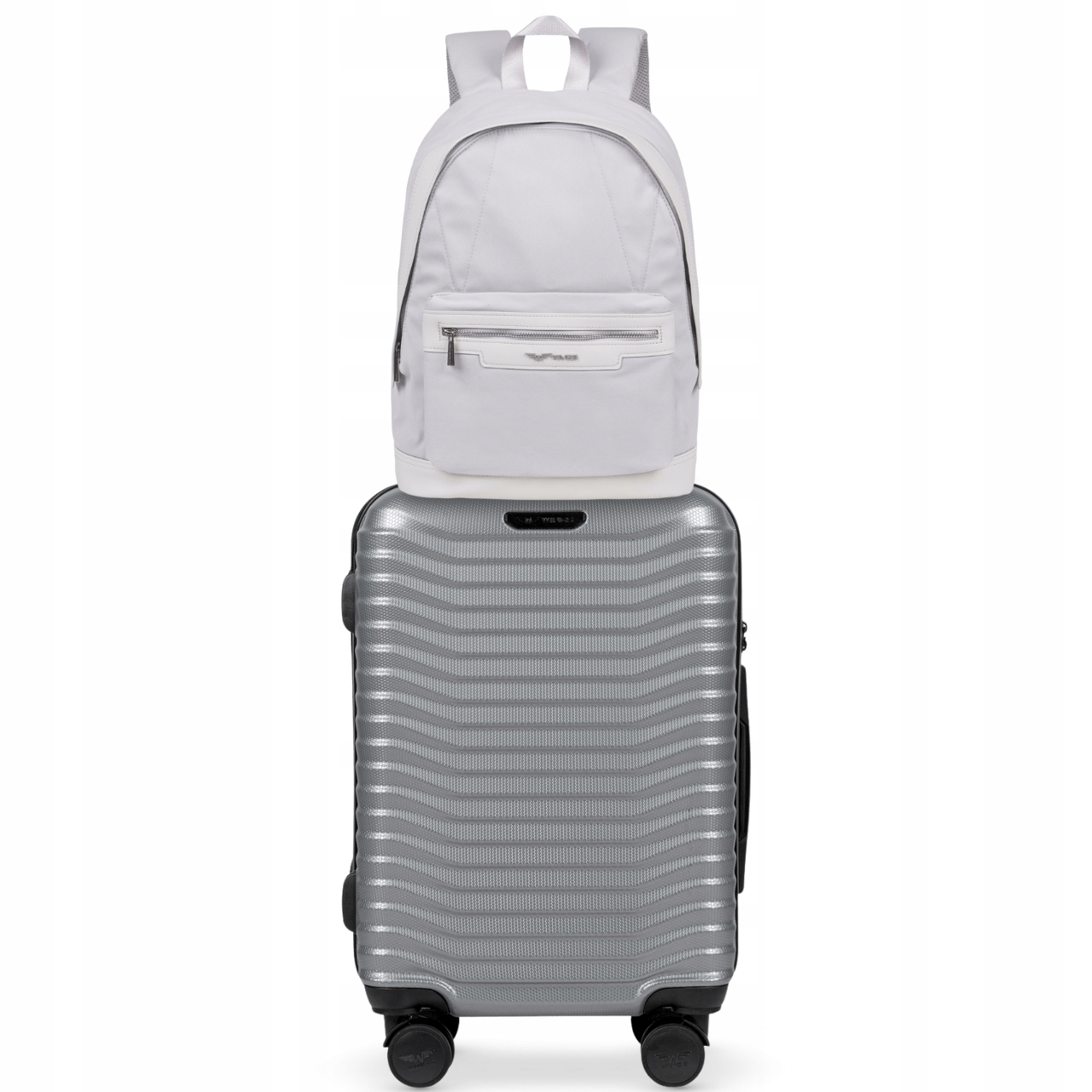 Sada velkého batoh Kiskadee Grey a kabinového kufru Pc Sea Eagle Silver 20"