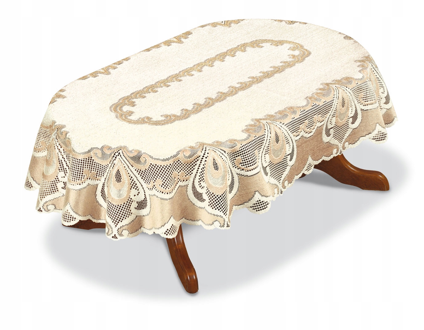 

Obrus Żakardowy Owal Krem/złoty 22252 120x220CM