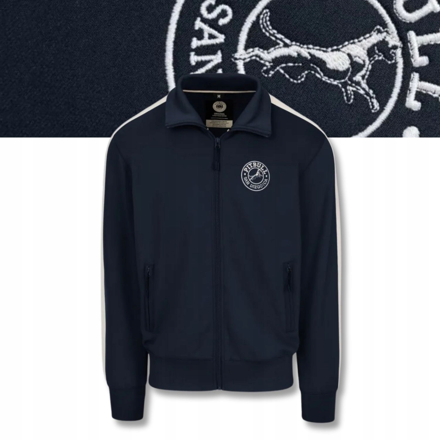 Pánská Rozepínací Mikina Oldschool San Diego Ca se stojáčkem, pohodlná, lampasová, 3XL