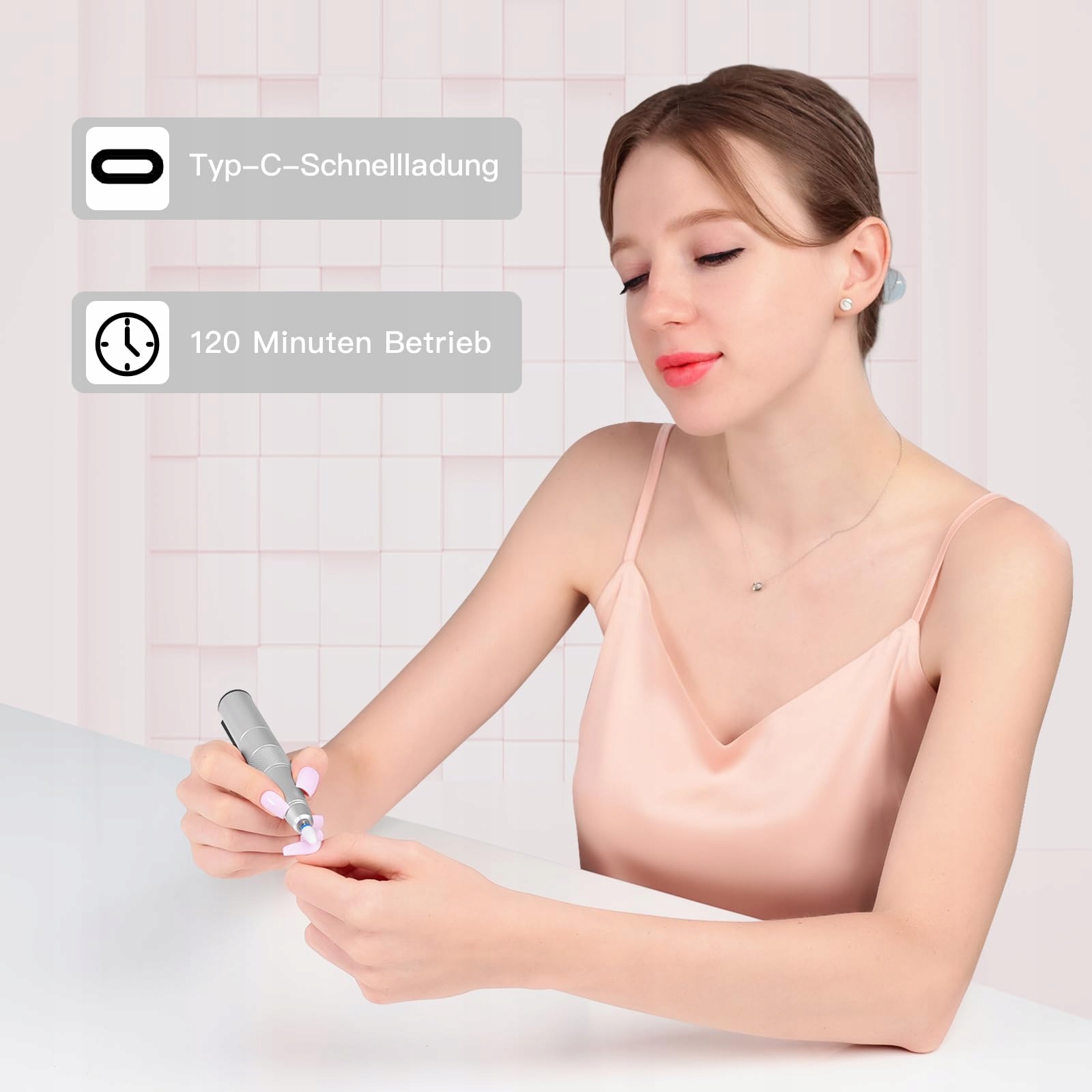 HEBECA Zestaw Do Manicure Pedicure Bezprzewodowy 12w1 Szary — miniatura 7