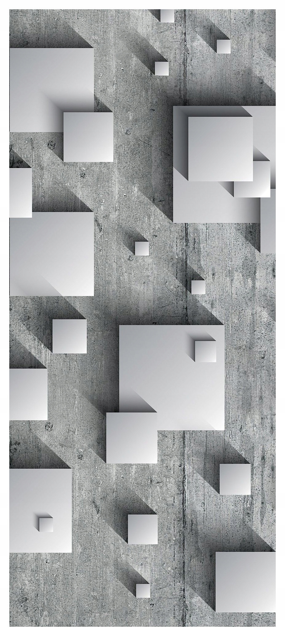 Samolepka Fototapeta Šedé čtverce beton 91x211 Efekt objemu na zeď