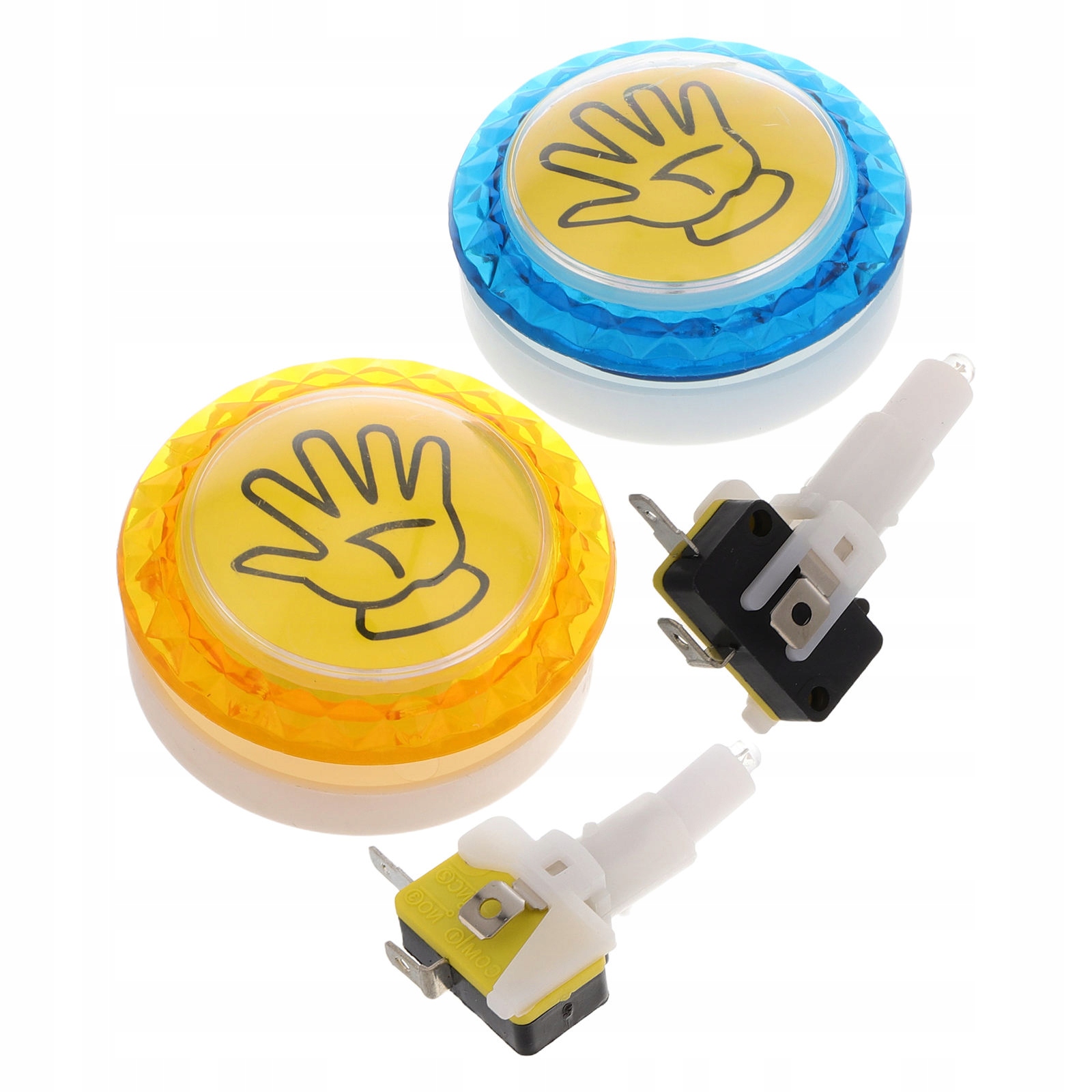 2 SZT. PODŚWIETLANE BUZZERY DO KONSOLI DO GIER Z CZUŁYMI PRZYCISKAMI LED