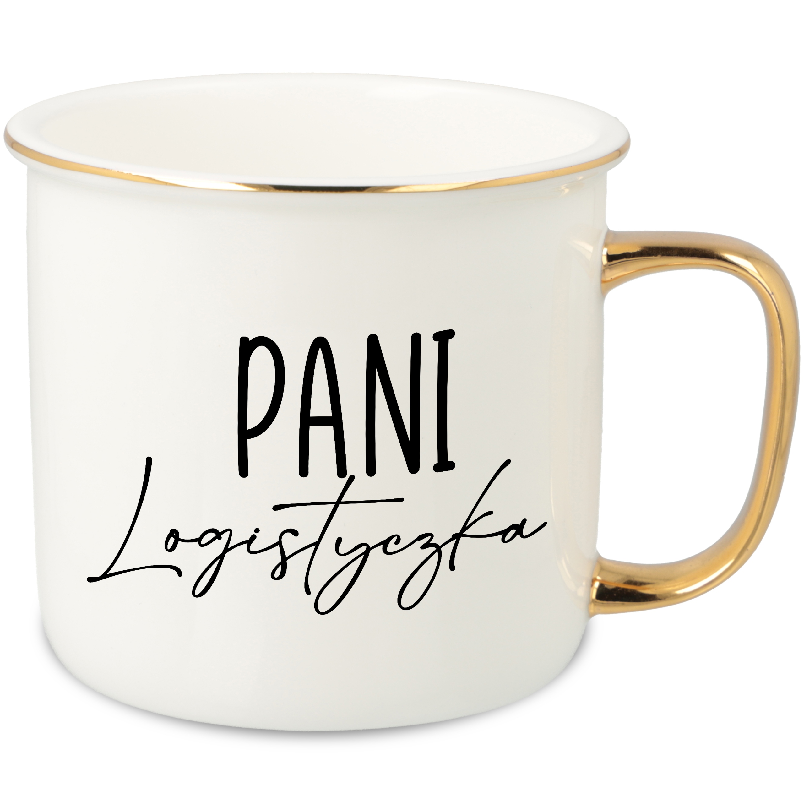 Hrnek Ucho Forma Zlatý Porcelánový Retro Dárek Pro Paní Logistikku Vzory