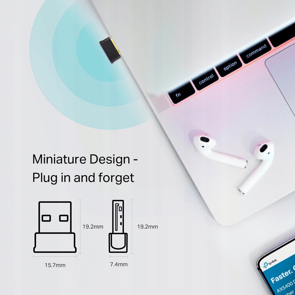 Karta sieciowa USB AC600 Nano Wi-Fi Bluetooth TP-Link T600UB Nano Interfejs USB 2.0