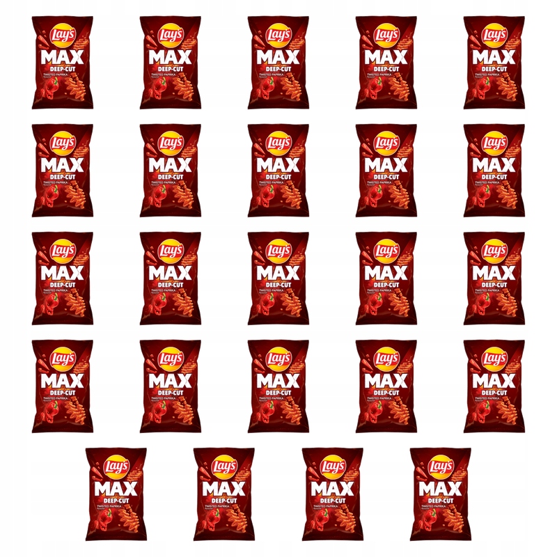 Chipsy Paprikové bramborové Lay's Maxx Deep-Cut Twisted Paprika 120g X24