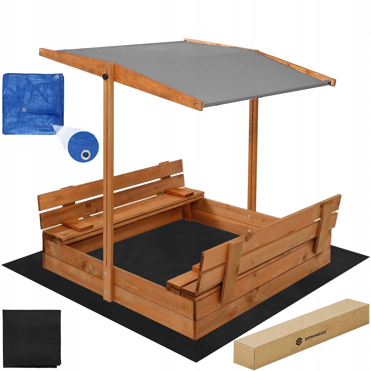 PIASKOWNICA Z DASZKIEM IMPREGNOWANA DREWNIANA ZAMYKANA 120 cm PRODUCENT Bohater brak